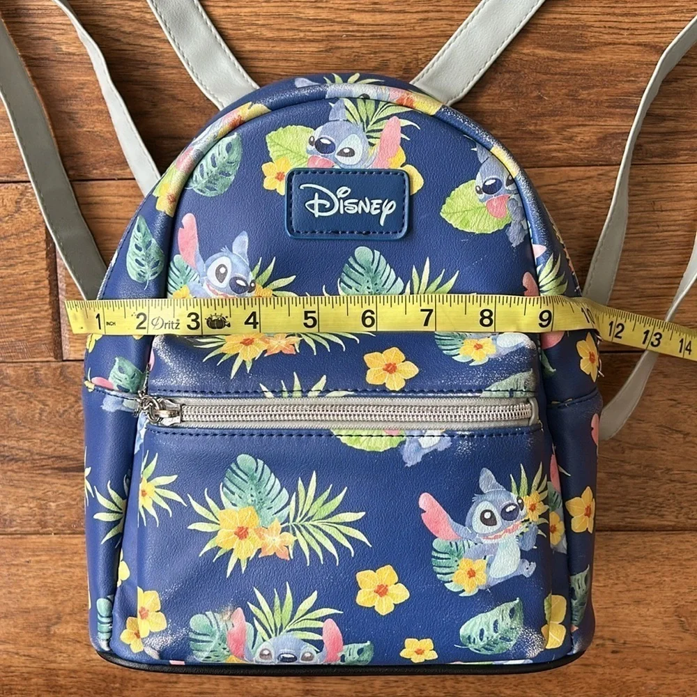 Loungefly Disney Lilo & Stitch Tropical Stitch Mini Backpack Blue Faux Leather